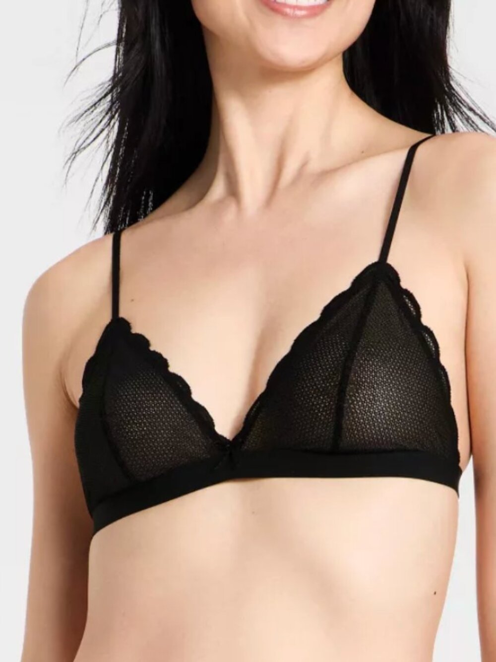 AUDEN Women's Unlined Lace Bralette - Black XL